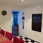 Villa Modern House In Front Of Midnight Sun