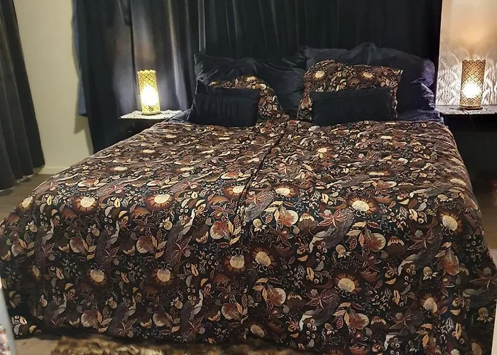 Modern House In Front Of Midnight Sun Lavangen