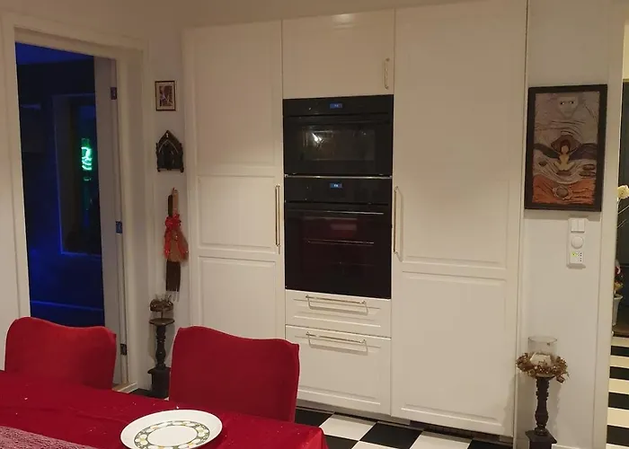 Modern House In Front Of Midnight Sun *