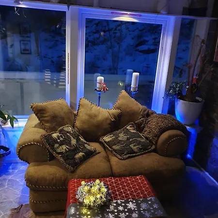 Modern House In Front Of Midnight Sun *