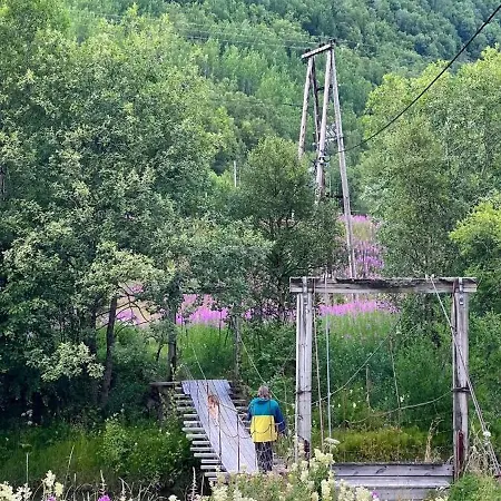 Modern House In Front Of Midnight Sun